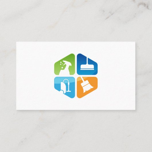 Schoonmaakpictogrammen | Huishoudelijke diensten Visitekaartje (Achterkant)