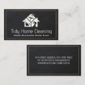 Schoonmaakpictogrammen | Marmer | Zwart gestikte l Visitekaartje (Voorkant / Achterkant)