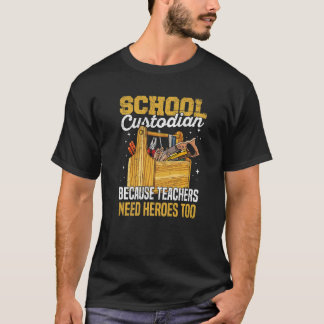 Schoonmaakschool voor een schoolbewaarder t-shirt