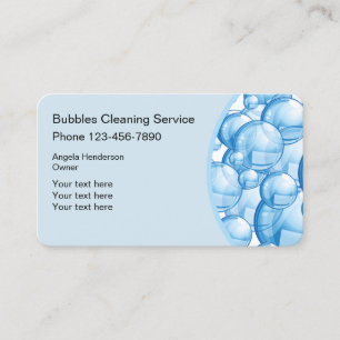 Schoonmaakservice Bubbles-ontwerp Visitekaartje