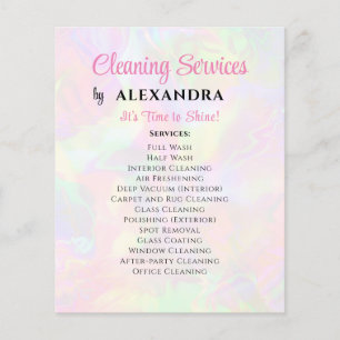 Schoonmaakservice huis houden van elegante hologra flyer