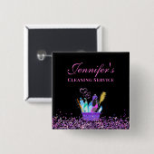Schoonmaakservice levert Sparkle Business Vierkante Button 5,1 Cm (Voorkant /achterkant)