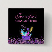 Schoonmaakservice levert Sparkle Business Vierkante Button 5,1 Cm (Voorkant)