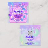 Schoonmaakservice QRCode Laundy Washmachine Vierkante Visitekaartje (Voorkant / Achterkant)