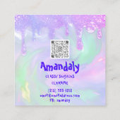 Schoonmaakservice QRCode Laundy Washmachine Vierkante Visitekaartje (Achterkant)