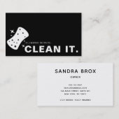 Schoonmaakservice voor het zwarte en witte huis visitekaartje (Voorkant / Achterkant)