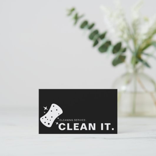 Schoonmaakservice voor het zwarte en witte huis visitekaartje (Staand voorkant)