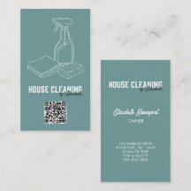 Schoonmaakservice voor huizen Teal moderne QR-code