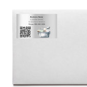 Schoonmaakservice zilveren QR-code Rechthoekige Sticker
