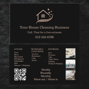 Schoonmaakster Huis Schoon QR Code Glanzend Visitekaartje