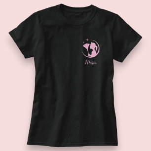 Schoonmaakster Huis Schoonmaken Zwart Roze Glanzen T-shirt