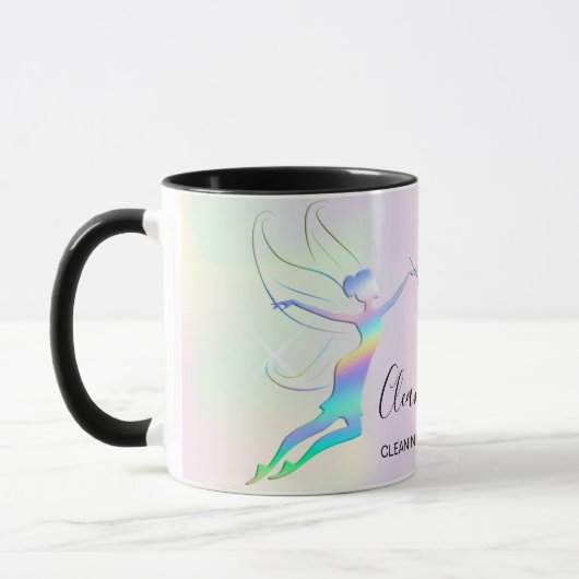 Schoonmaakster Huis Sparkling Holograph Fairy Mok (Links)