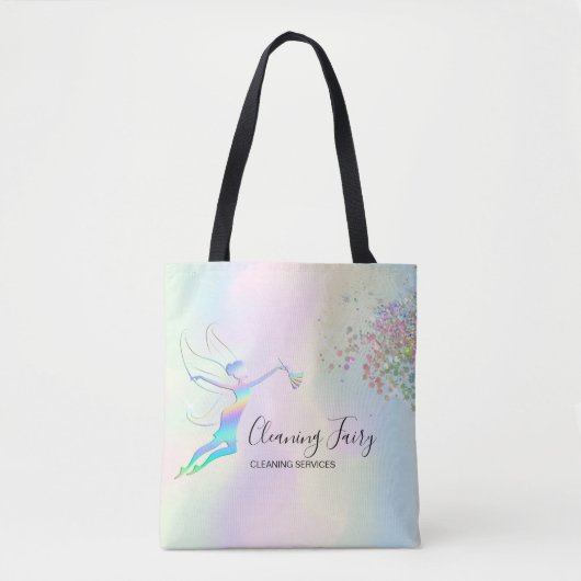 Schoonmaakster Huis Sparkling Holograph Fairy Mok Draagtas (Voorkant)