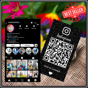 Schoonmaakster Instagram Zwarte Huishoudelijke QR Visitekaartje