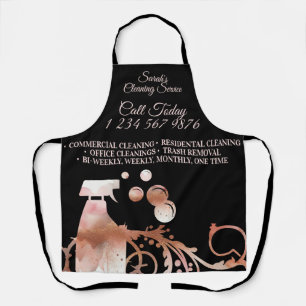 Schoonmaakster Janitorial sparkle spray rosegold Schort