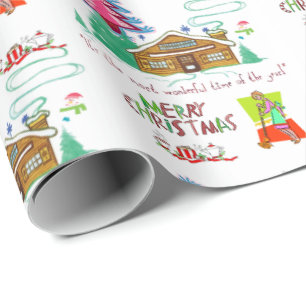 Schoonmaakster Merry Christmas Wrapping Papier