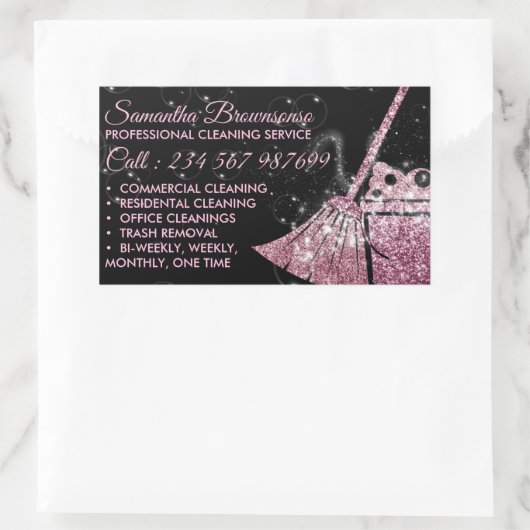 schoonmaakster rechthoekige sticker (Tas)