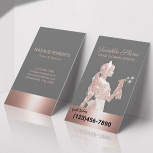 Schoonmaakster Roos Gold Sparkles Housekeeping #2 Visitekaartje