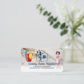 schoonmaakster | Schonere materialen Visitekaartje (Staand voorkant)