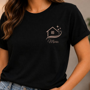 Schoonmaakster Schoonmaakt Huis Glanzend Bedrijf T-shirt