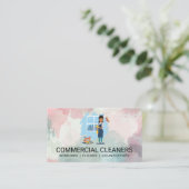 schoonmaakster | Waterverf achtergrond Visitekaartje (Staand voorkant)