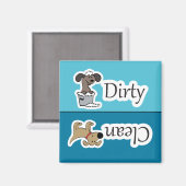 Schoonmaakwasmachine/vuile wasmachine Magnet Magneet (Voorkant / Achterkant)