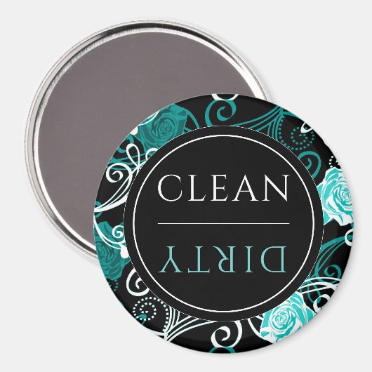 Schoonmaakwasmachine/vuile wasmachine | Zwart wit  Magneet (Voorkant / Achterkant)