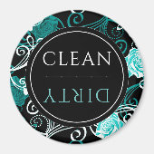 Schoonmaakwasmachine/vuile wasmachine | Zwart wit  Magneet (Voorkant)