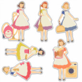 Schoonmaken Dames, Huiswerk en Chores Sticker (Voorkant)