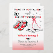 Schoonmaken en schaatsen meisjes broeden hun verja kaart (Voorkant / Achterkant)