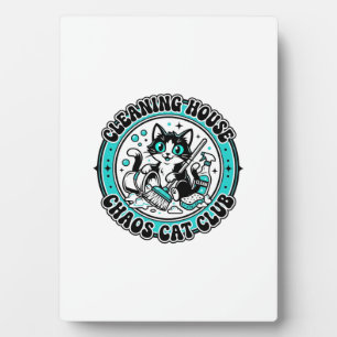 Schoonmaken Huis Chaos Kat Dierenliefhebber Shirt Fotoplaat