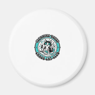 Schoonmaken Huis Chaos Kat Kattenliefhebber Shirt Magneet