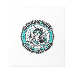 Schoonmaken Huis Chaos Kat Kattenliefhebber Shirt Notitieblok