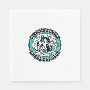Schoonmaken Huis Chaos Kat Kattenliefhebber Shirt Servet