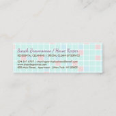 Schoonmaken van de Janitorial Lady Keeper Kitchen  Mini Visitekaartje (Achterkant)