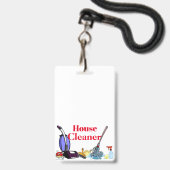Schoonmaker Badge (Voorzijde met lanyard)