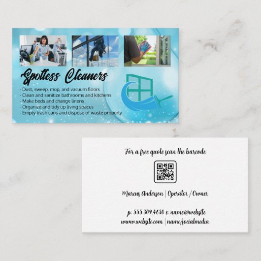 Schoonmakers Visitekaartje (Voorkant / Achterkant)