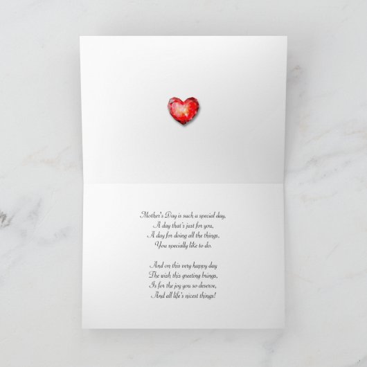 Schoonmoeder een Moederdag-kaart met een roze roos Kaart (Binnen)