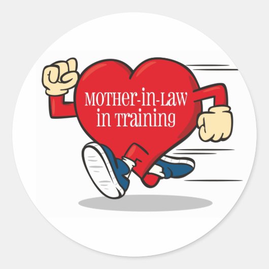 Schoonmoeder in opleidingslabel ronde sticker (Voorkant)