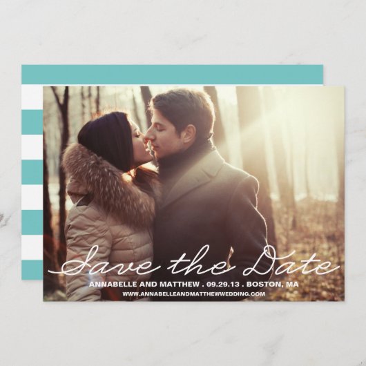 Schoonschrift Save the Date Aankondiging (Voorkant / Achterkant)