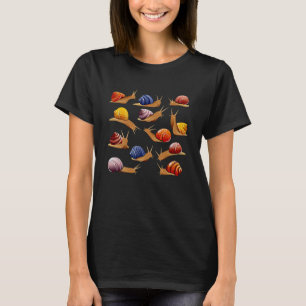 Schoonvormig geïllustreerde slakken versieren sla t-shirt