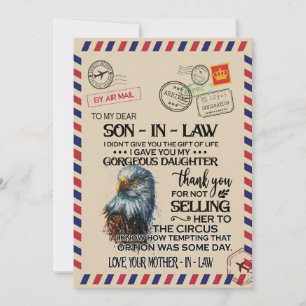 Schoonzoon   Aan mijn lieve schoonzoon van moeder Feestdagenkaart