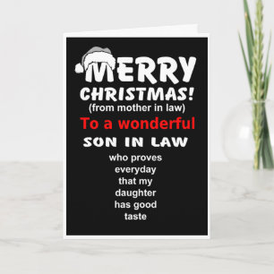 schoonzoon bewijst goede kerstsmaak dochter kaart
