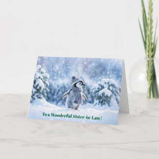 Schoonzus Schattige Kerstvakantie Pinguïn Kaart