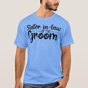 Schoonzus van de bruidegom huwelijksfeest bijpasse t-shirt