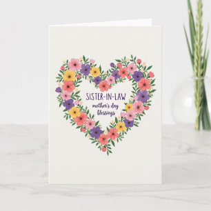 Schoonzusterkaart met bloemmotief kaart
