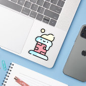 schoorsteen sticker (Laptop met iPhone)