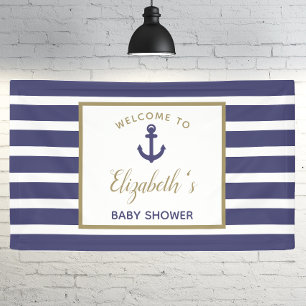Schoorsteenanker Navy Blauwe Strepen Jongens Baby Spandoek