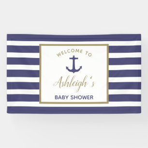 Schoorsteenanker Navy Blauwe Strepen Jongens Baby Spandoek