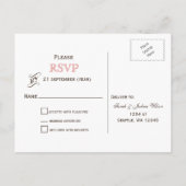 schoot, koraalrozen op mason-jar bruiloft RSVP Uitnodiging Briefkaart (Achterkant)